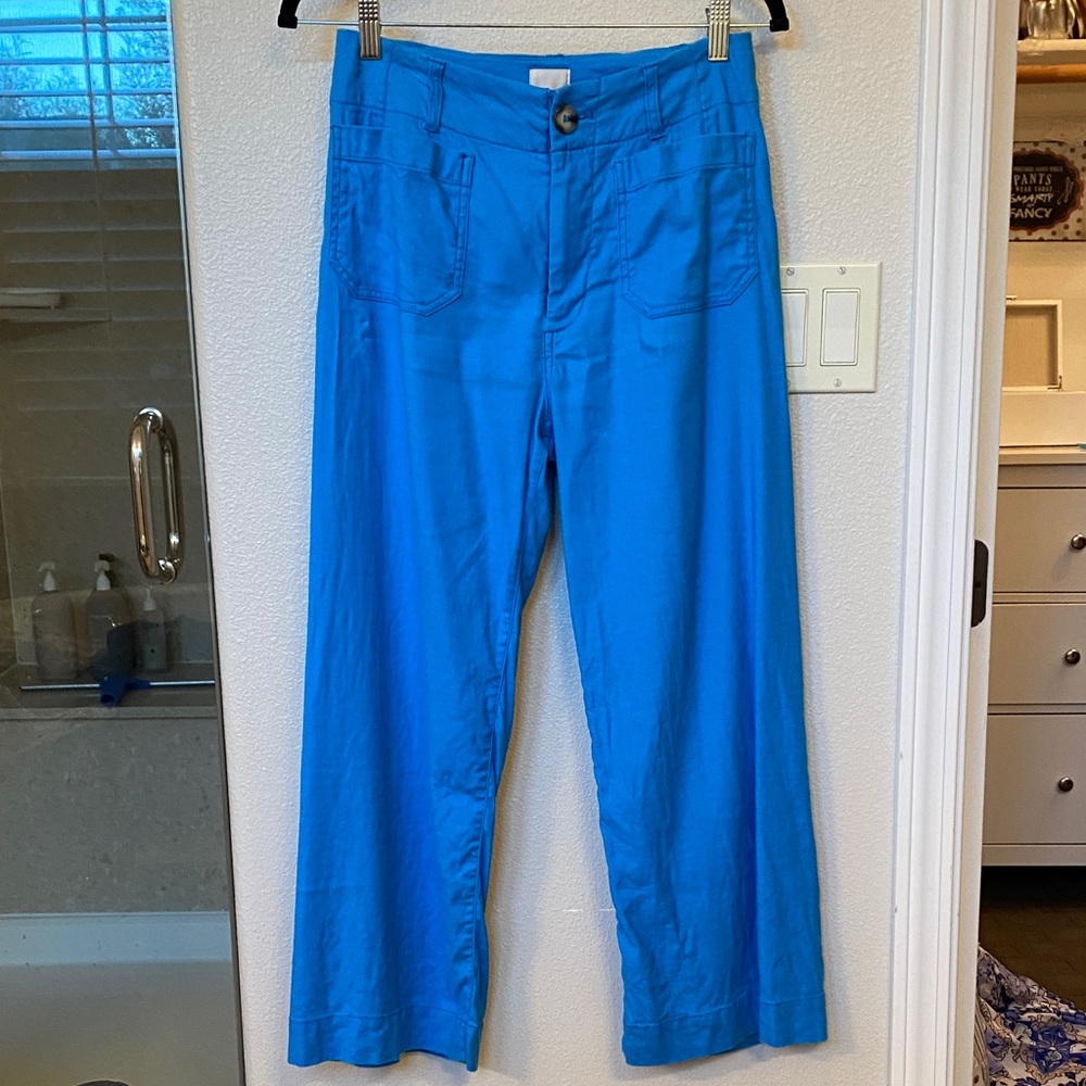 Maeve Bright Blue Linen Pants